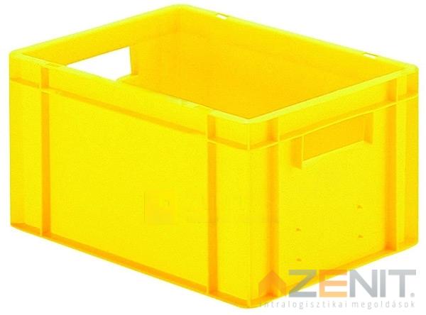 Műanyag szállítóláda 400×300×210 mm sárga színben