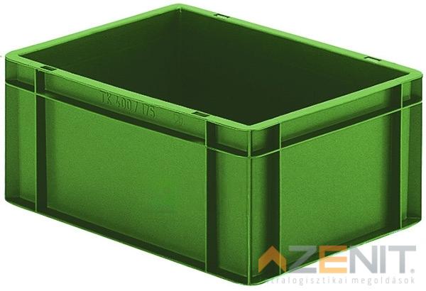 Műanyag szállítóláda 400×300×175 mm zöld színben