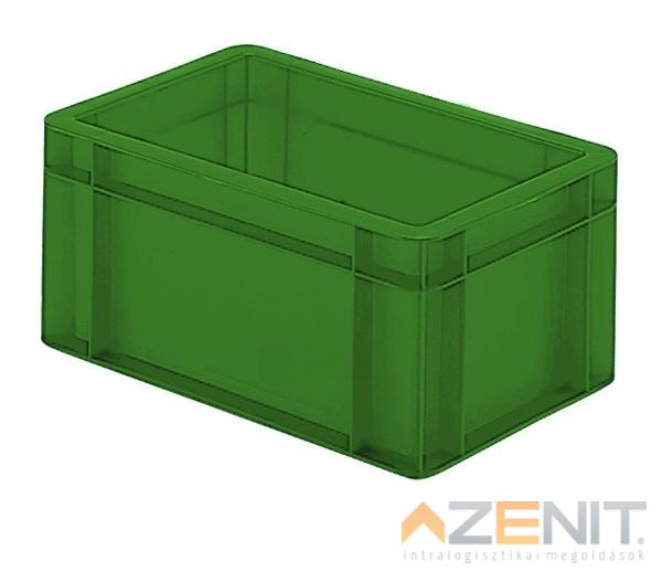 Műanyag szállítóláda 300×200×145 mm zöld színben