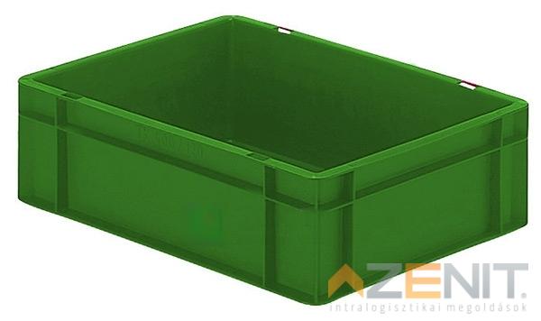 Műanyag szállítóláda 400×300×120 mm zöld színben
