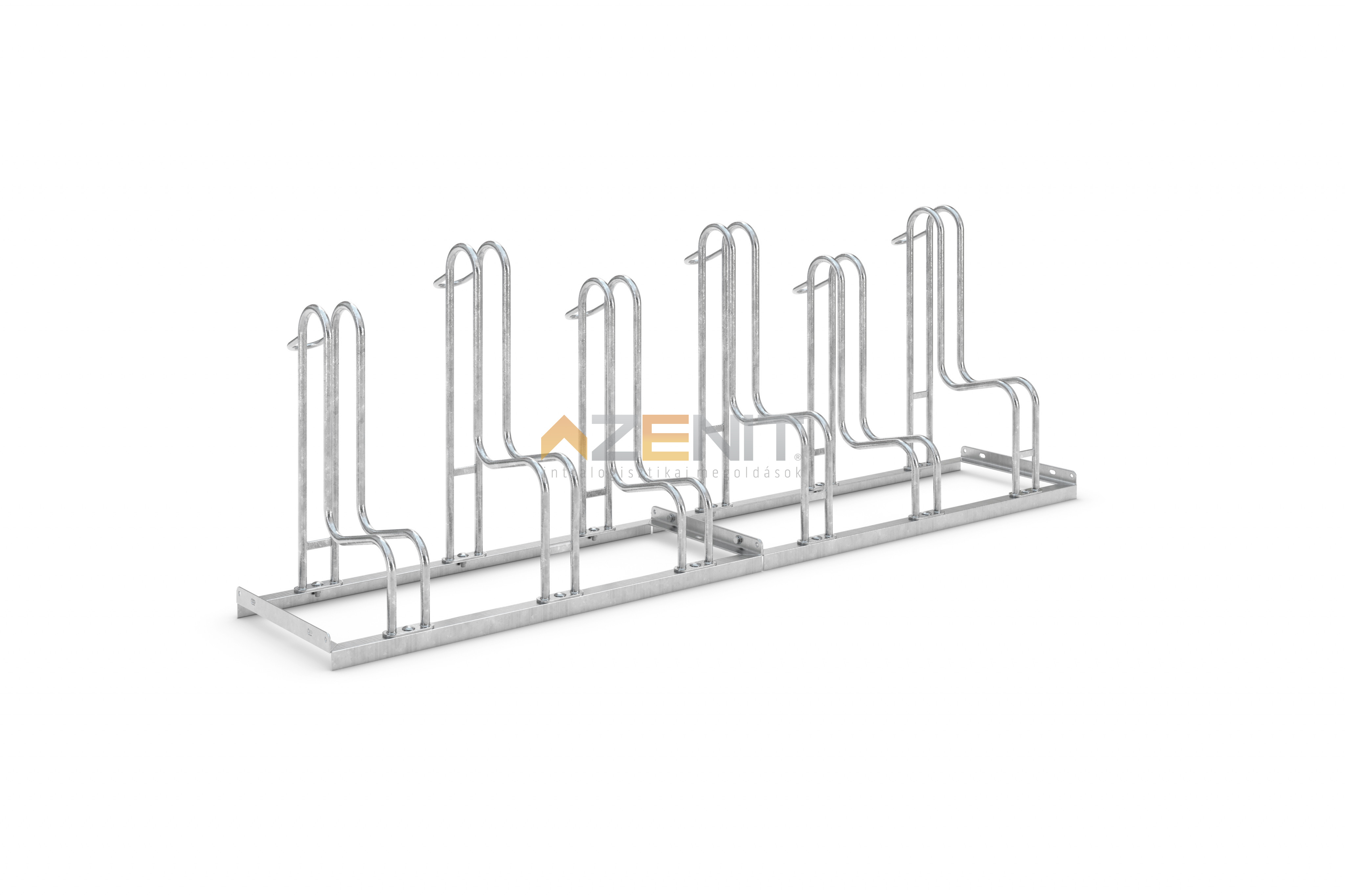 Kengyeles kerékpátároló 6 tárolóhellyel 2100 mm hosszú egyoldalas kivitel