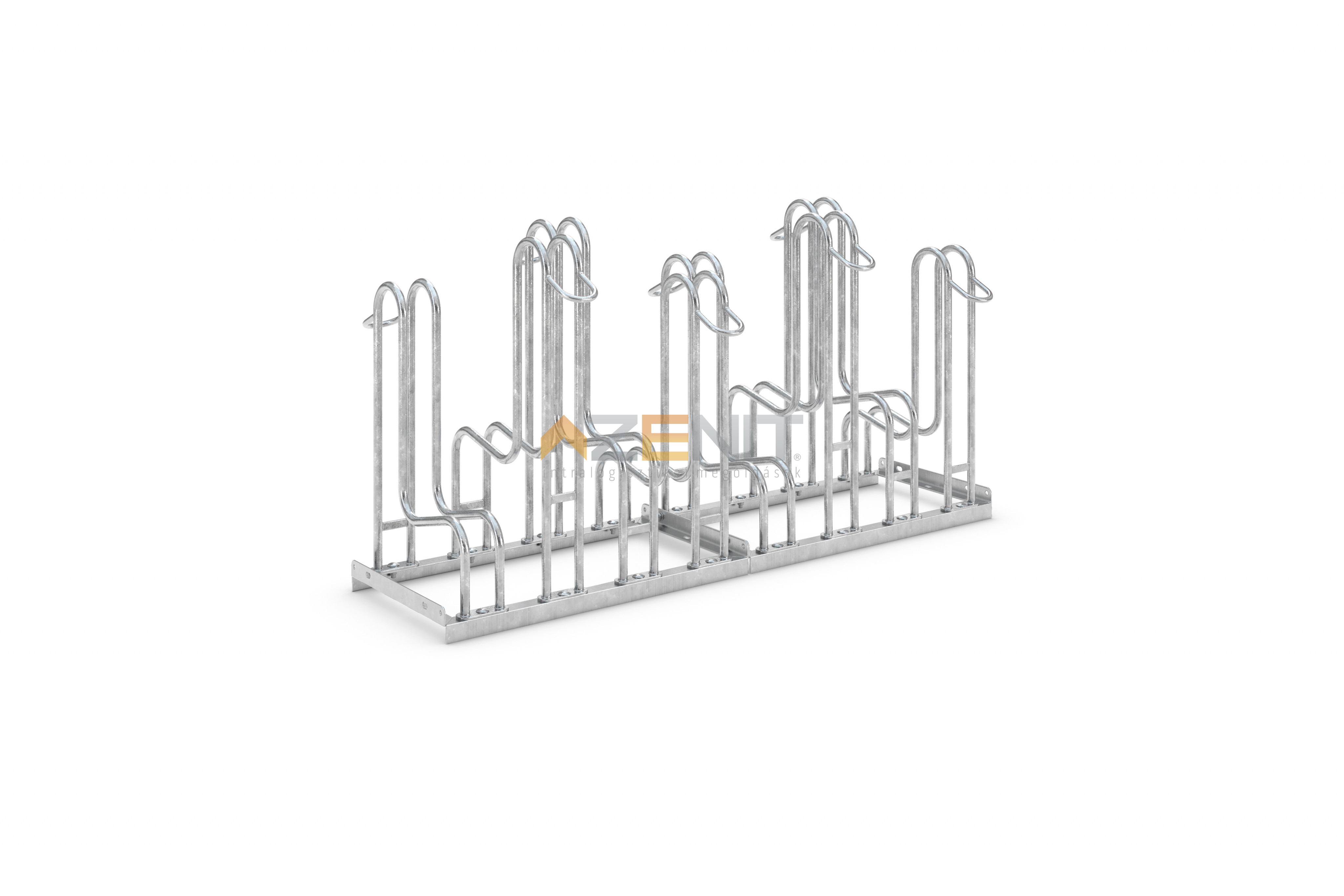 Kengyeles kerékpártároló 8 tárolóhellyel 1400 mm hosszú kétoldalas kivitel